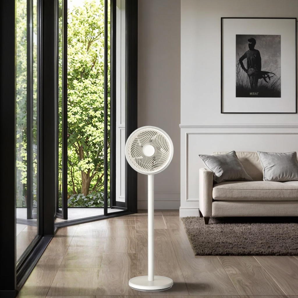 Outdoor Power Pedestal - 9Inch Electric Battery-Powered Air Circulation Fan