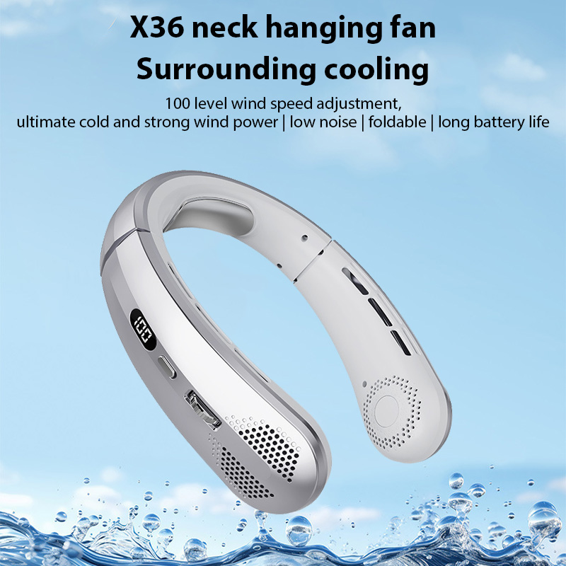 Outdoor Power Fan - Hanging Neck Fan Portable Rechargeable Fan