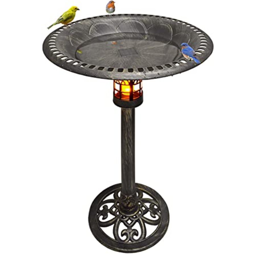 Outdoor Power Pedestal - 34 Inch Solar Powered LED Lighted
