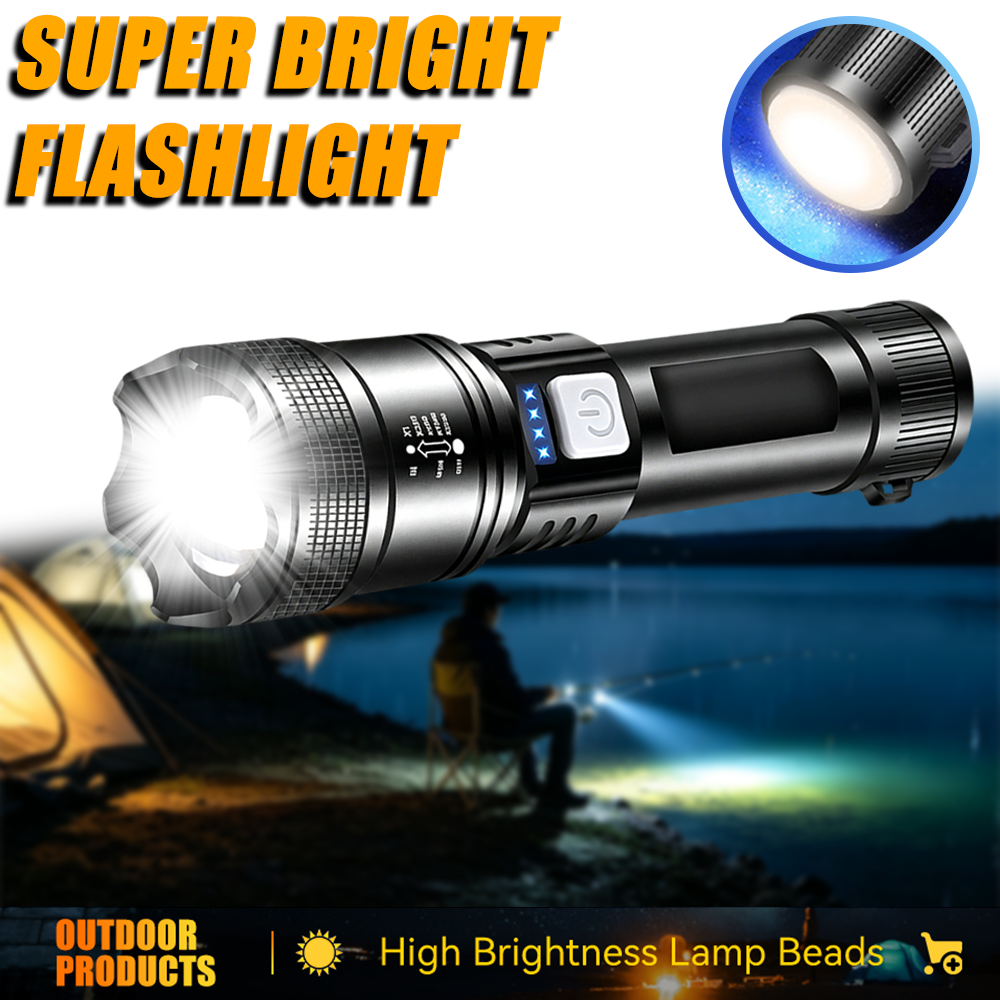 Outdoor Usb Power Bank - Powerful LED Flashlight USB Rechargeable Torch