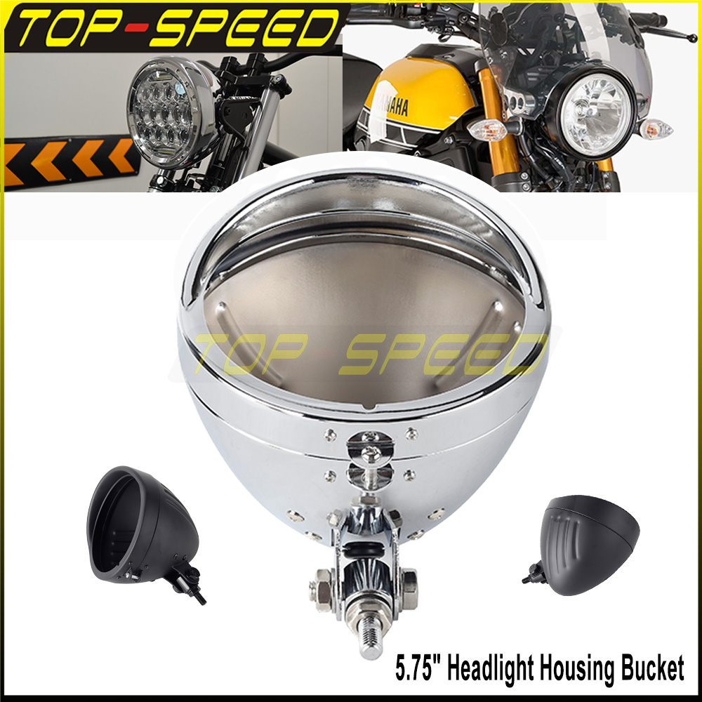 Outdoor Power Products - Black/Chrome Motorcycle Headlamp Housing Light Shell