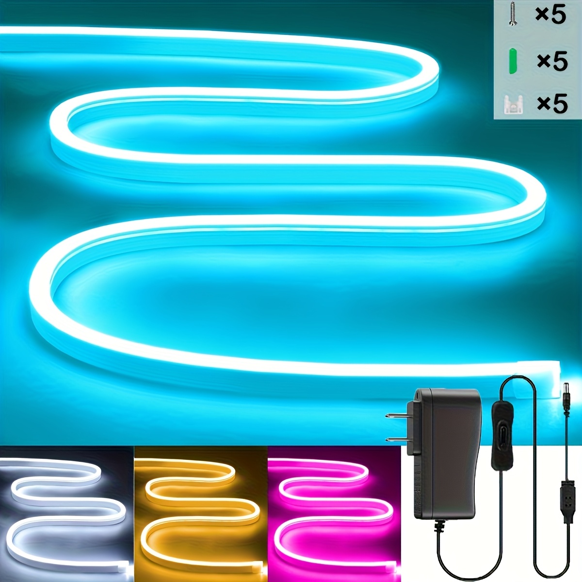 Power Switch Outdoor - Neon LED Strip Lights 32.8ft/10m White/Warm