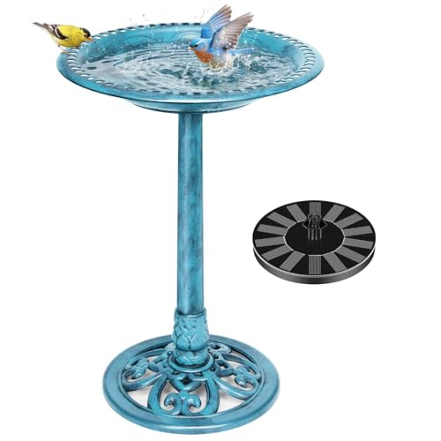 VIVOHOME Bird Bath with Solar  - đánh giá và giá Outdoor Power Pedestal