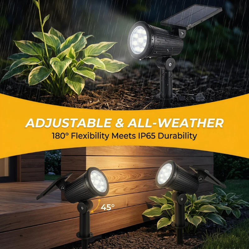 2PCS Solar Powered LED Spotlig - đánh giá và giá Outdoor Power Outlet Solar
