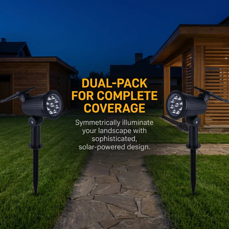 2PCS Solar Powered LED Spotlig - đánh giá và giá Outdoor Power Outlet Solar