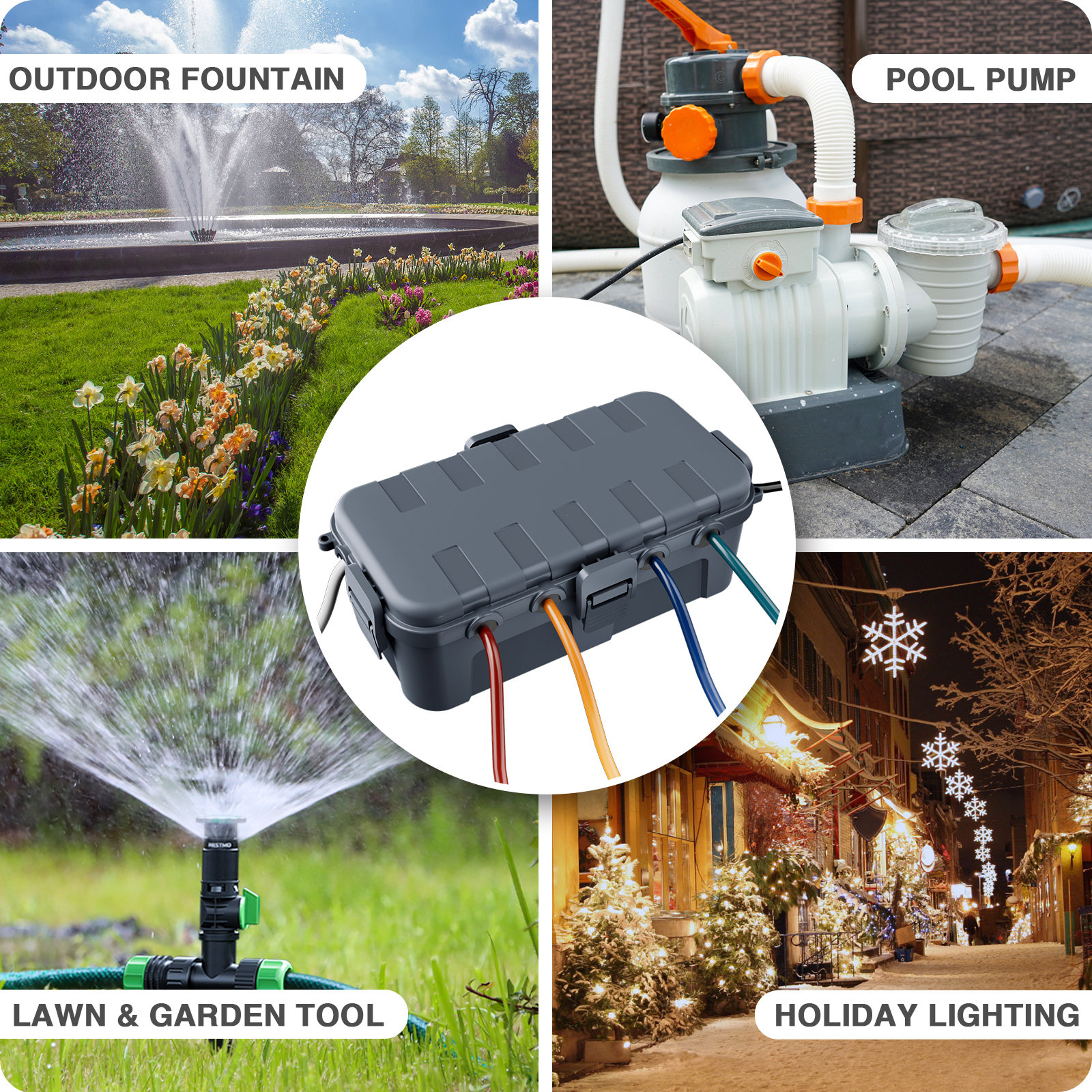 Outdoor Electrical Box Waterpr - đánh giá và giá Outdoor Power Extension Cord