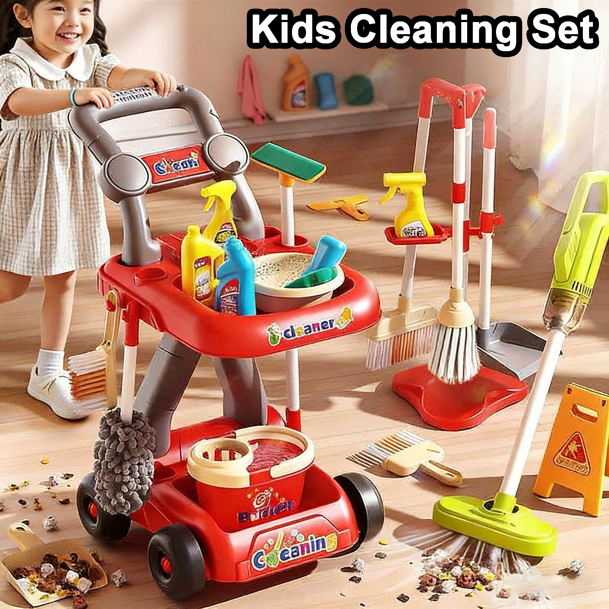 Kids Cleaning Toy Set Housekee - đánh giá và giá Outdoor Power Broom