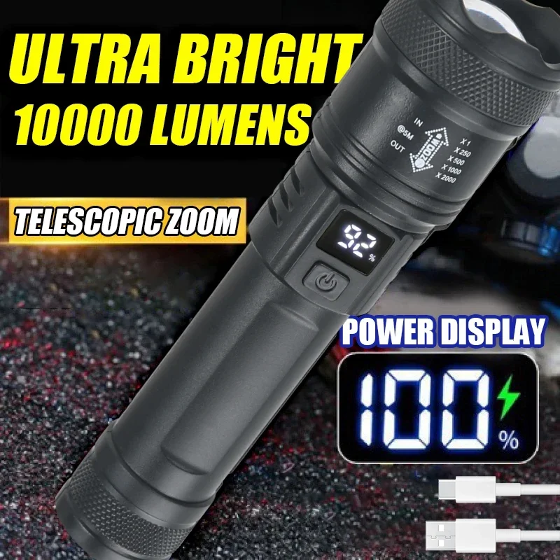 9900LM Powerful LED Flashlight - đánh giá và giá Outdoor Usb Power Bank