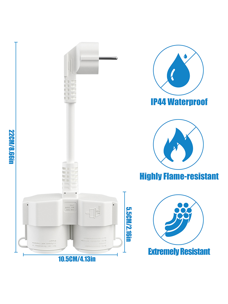 EU Extension Cable with 2 Schu - đánh giá và giá Outdoor Power Extension Cord