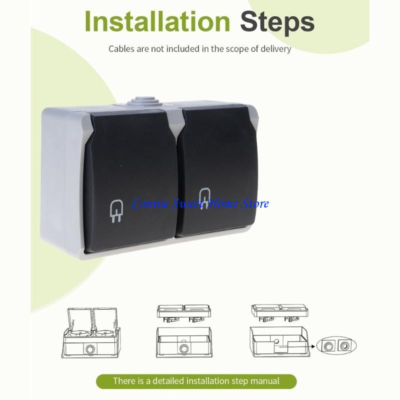 LXAF 2 Gang Waterproof Outlet  - đánh giá và giá Outdoor Power Outlet Install