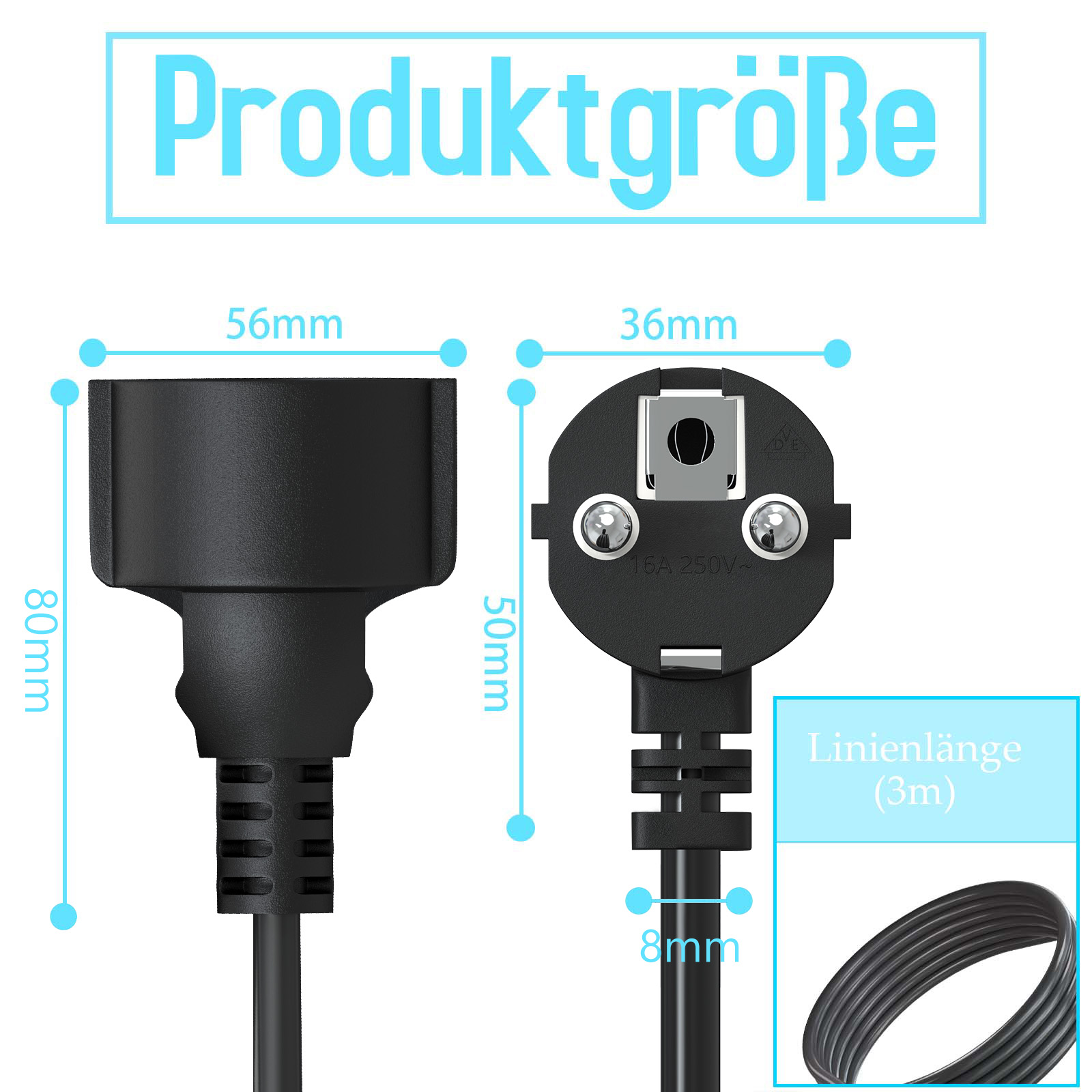 2/3/5 meters EU Power Extensio - đánh giá và giá Outdoor Power Extension Cord