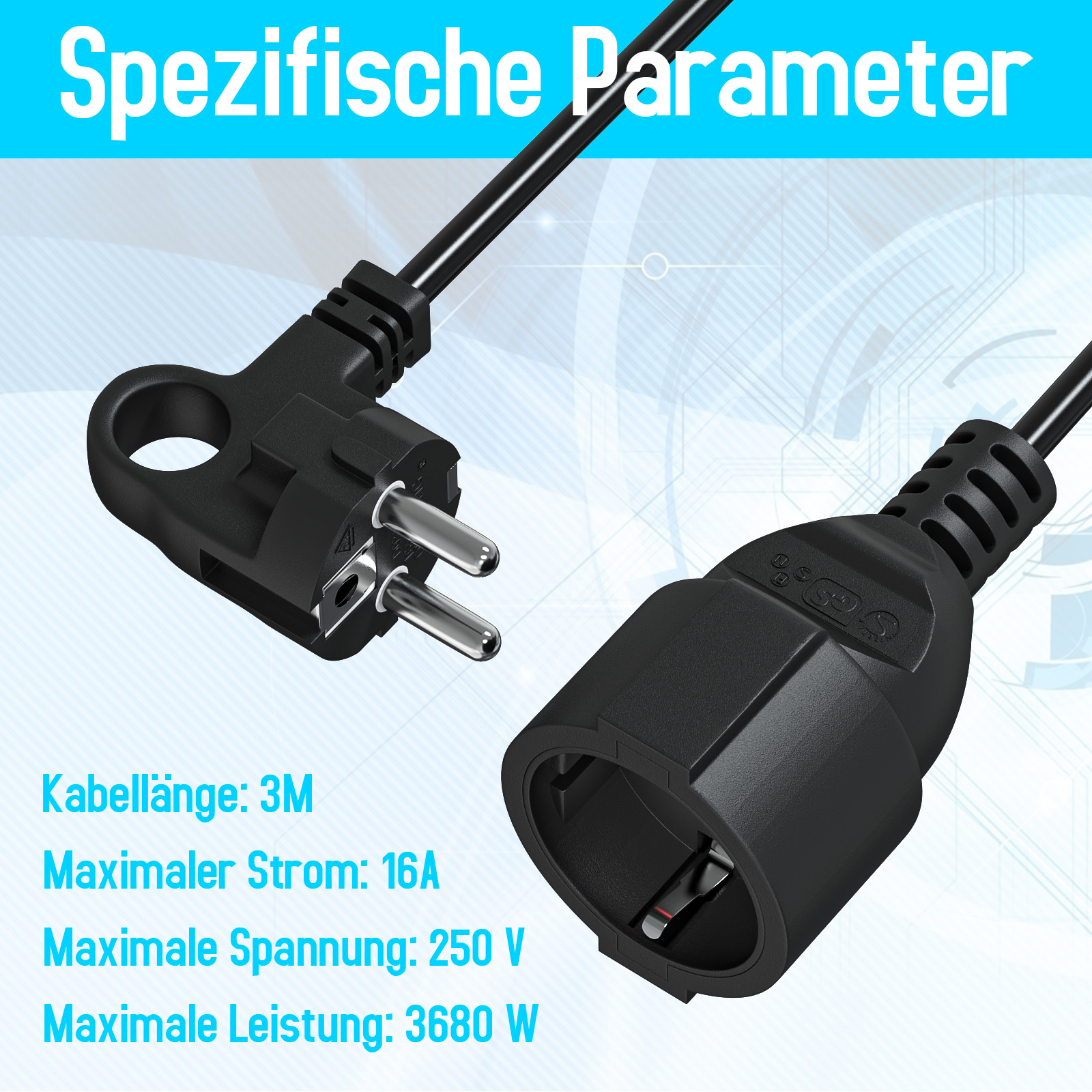 2/3/5 meters EU Power Extensio - đánh giá và giá Outdoor Power Extension Cord