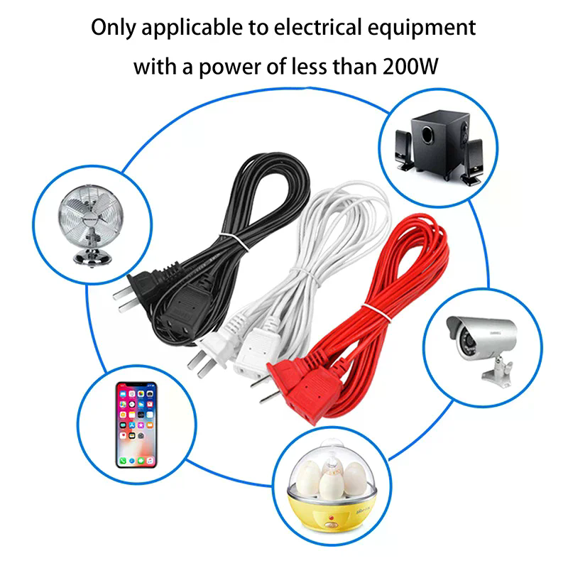 AC Power Cord White Black Red  - đánh giá và giá Outdoor Power Extension Cord