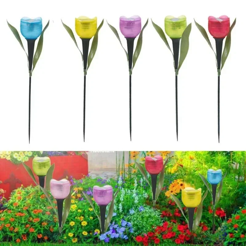 1Pcs Garden Tulip Flower Shape - đánh giá và giá Outdoor Power Outlet Solar