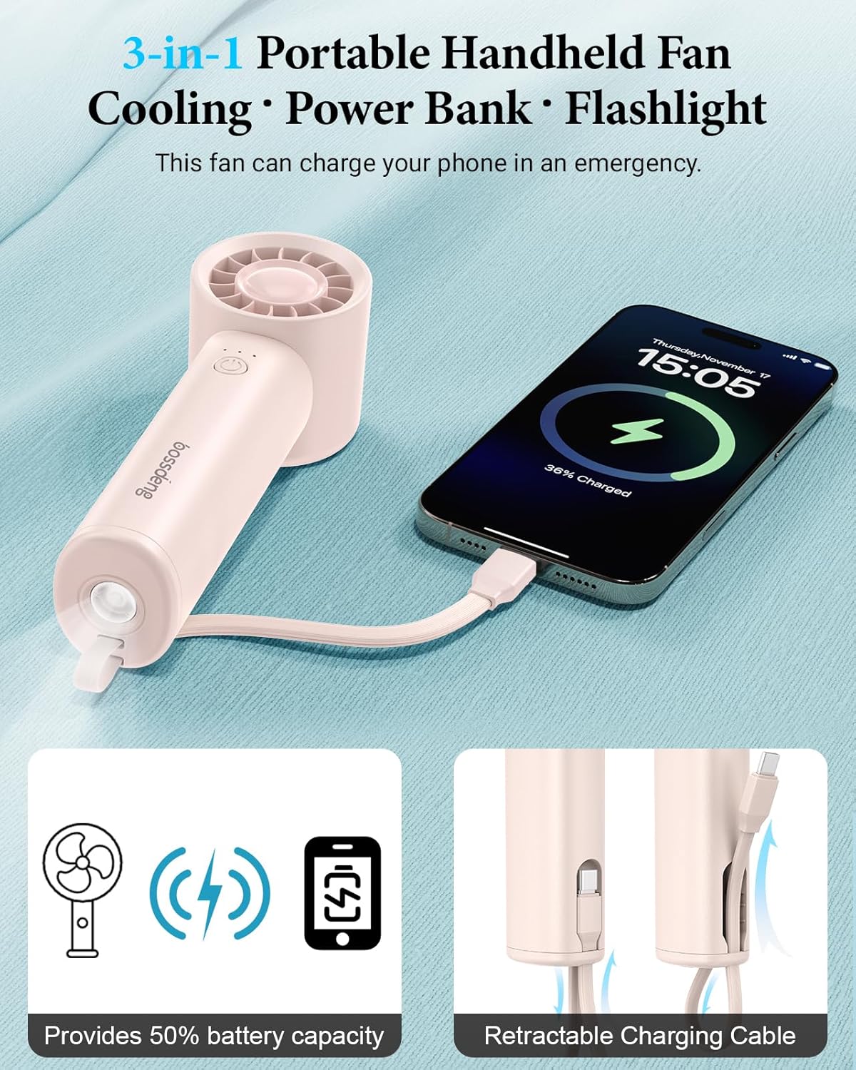 Portable Handheld Fan with Pow - đánh giá và giá Outdoor Power Products