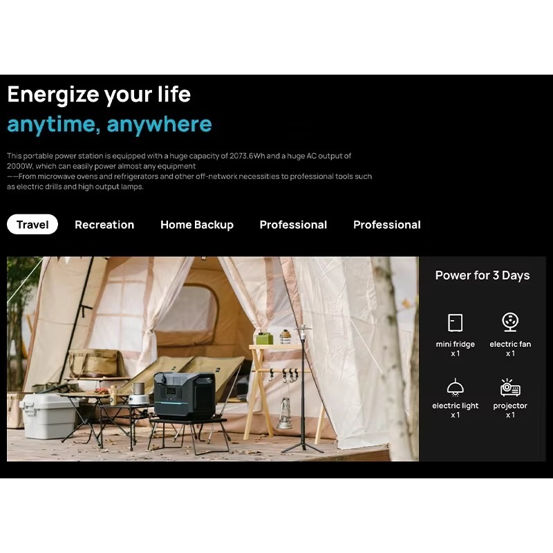 2000W Lifepo4 Battery Outdoor  - đánh giá và giá Outdoor Power Generator