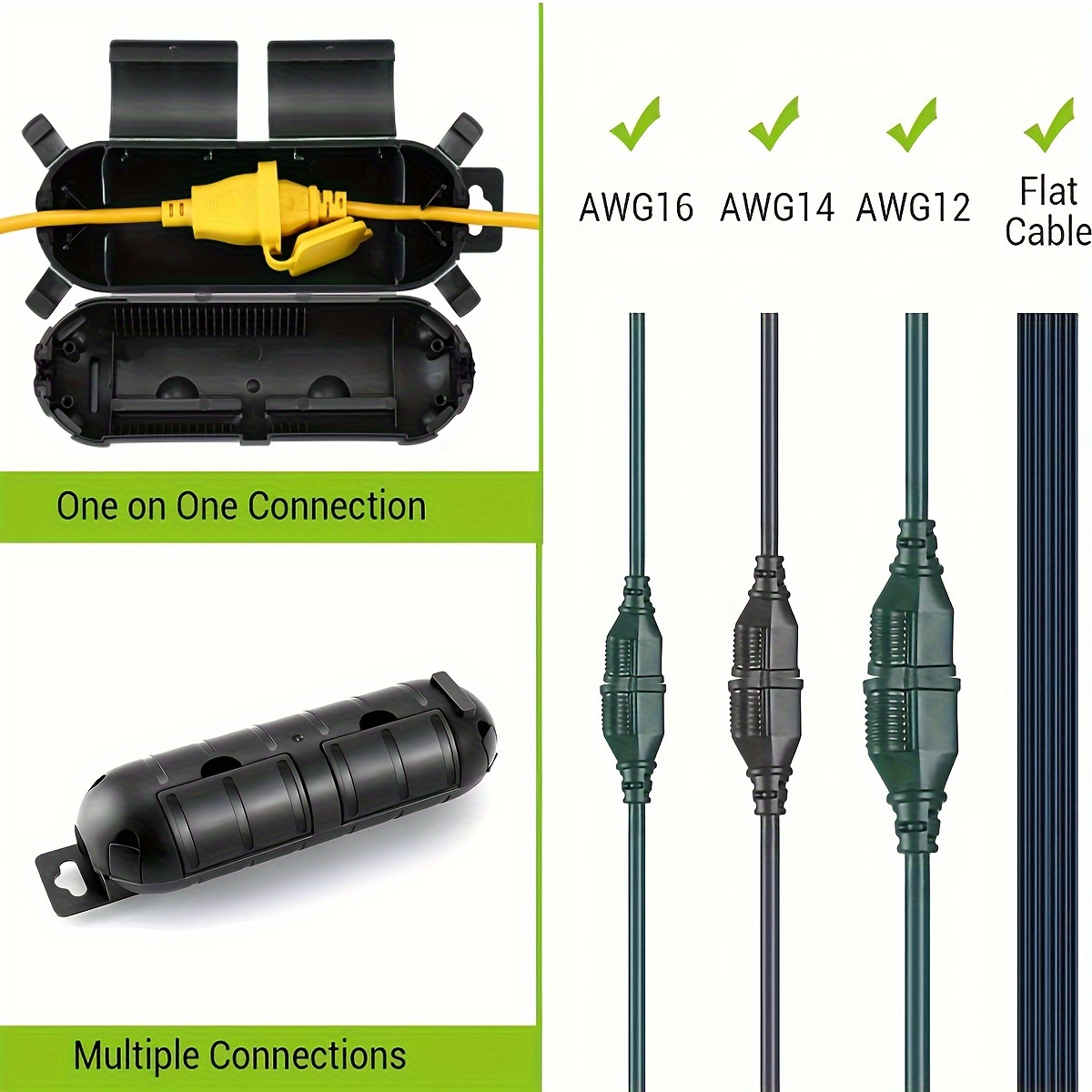 1/3pcs Waterproof Black Extens - đánh giá và giá Outdoor Power Extension Cord