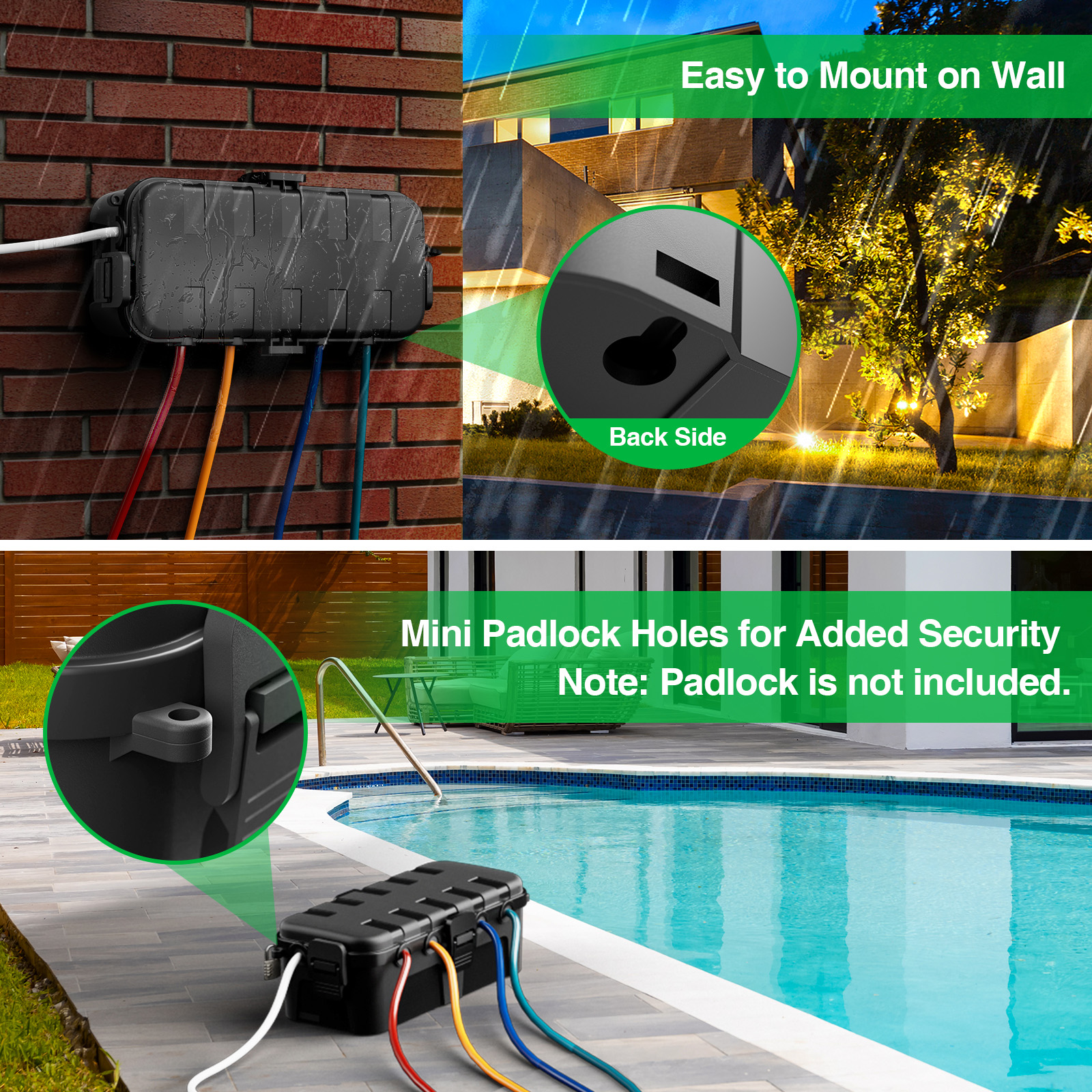 Medium Outdoor Electrical Box, - đánh giá và giá Outdoor Power Extension Cord