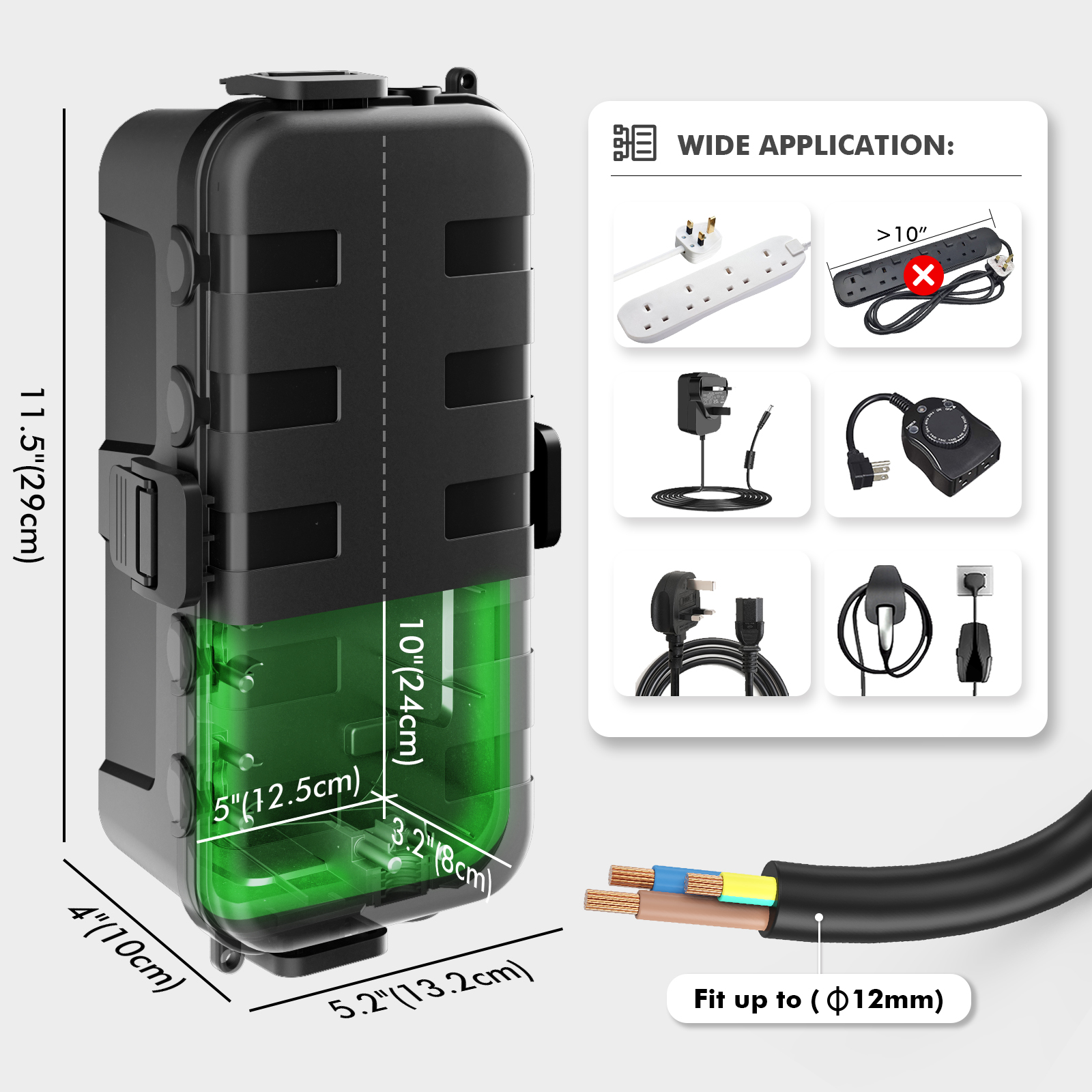 Medium Outdoor Electrical Box, - đánh giá và giá Outdoor Power Extension Cord