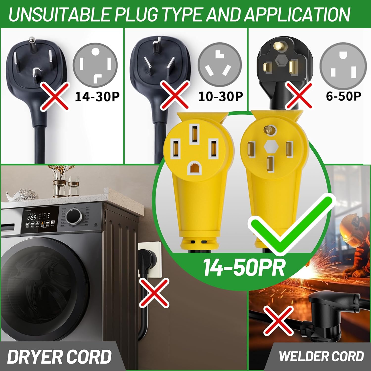 NEMA 14-50P to NEMA 14-50R 50  - đánh giá và giá Outdoor Power Extension Cord