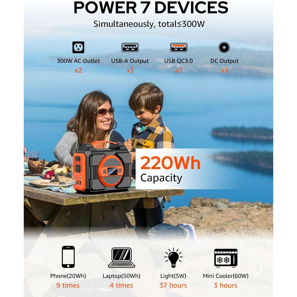 300W Portable Solar Generator  - đánh giá và giá Outdoor Power Outlet Solar