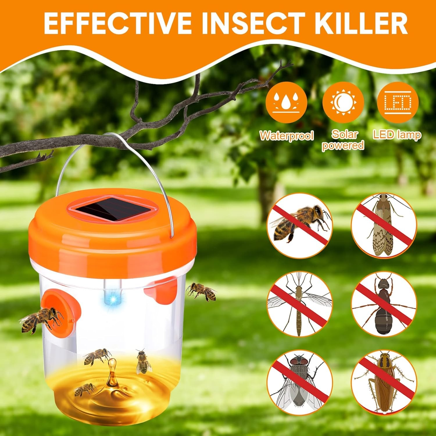 1-6PCS Solar Wasp Trap Waterpr - đánh giá và giá Outdoor Power Outlet Solar