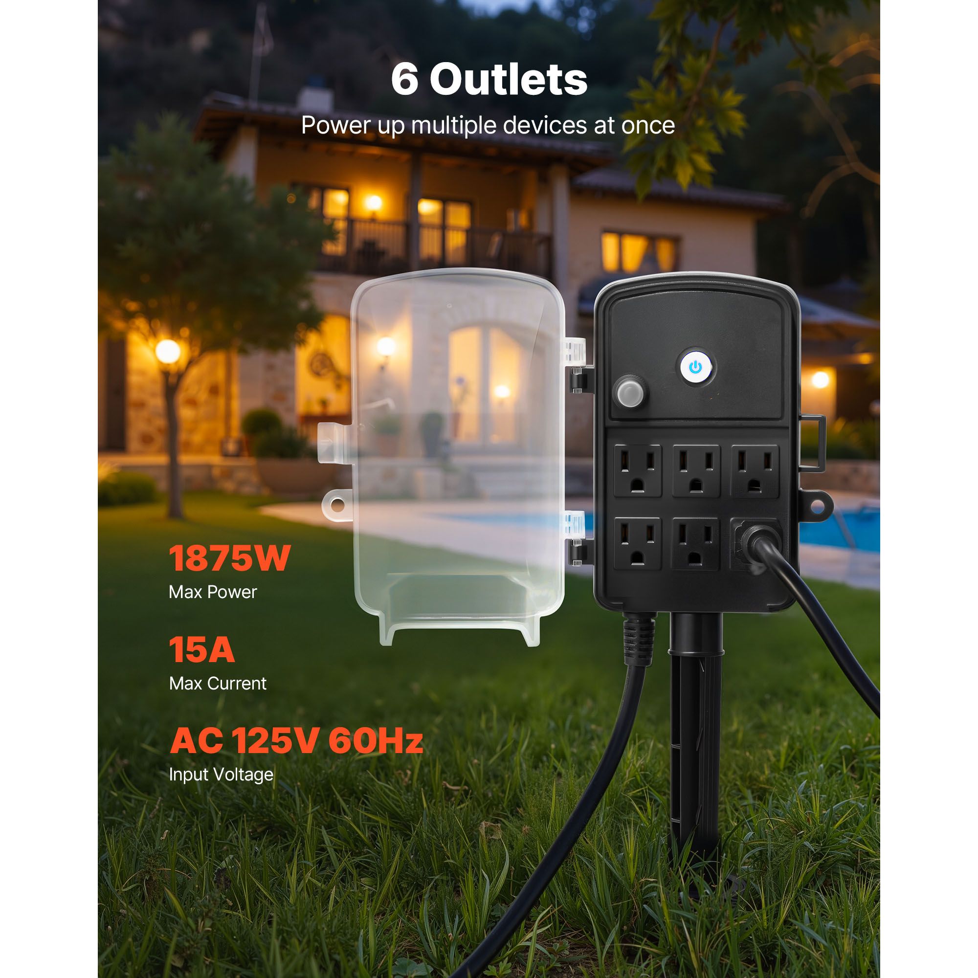 Outdoor Power Stake 25FT Exten - đánh giá và giá Outdoor Power Extension Cord