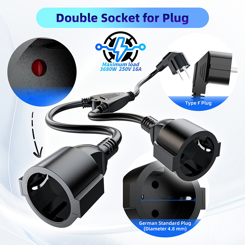 EU Power Splitter Cord 1X2 Eur - đánh giá và giá Outdoor Power Extension Cord