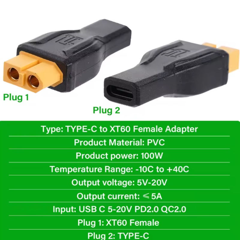 USB C Type C To XT60 Female Ad - đánh giá và giá Outdoor Power Adapter Usb